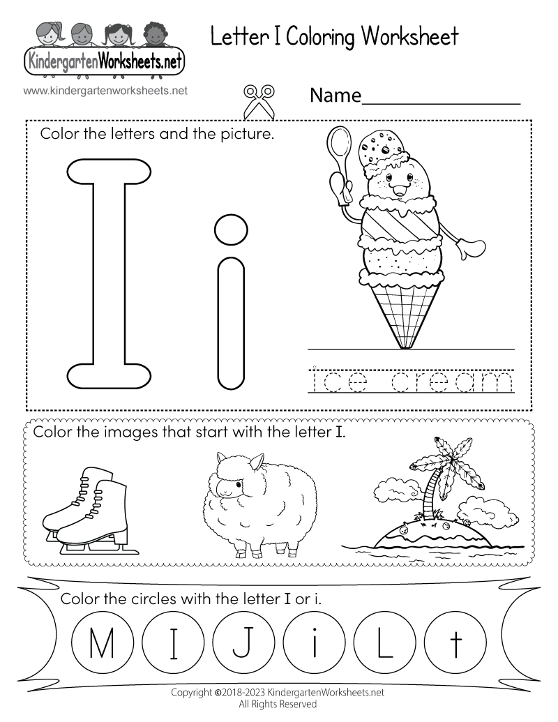 Letter I Coloring Worksheet Free Printable Digital U0026 PDF