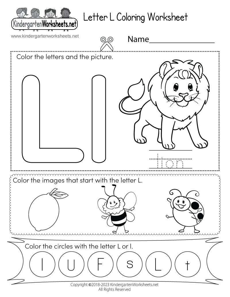 Letter L Coloring Worksheet Free Printable Digital U0026 PDF