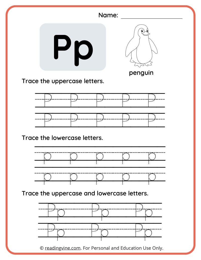 Printable Letter P Worksheets For Kindergarten