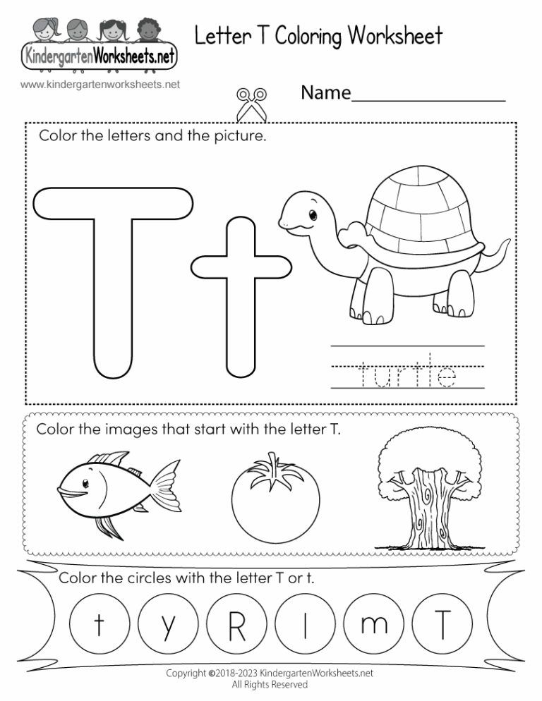 Letter T Coloring Worksheet Free Printable Digital U0026 PDF