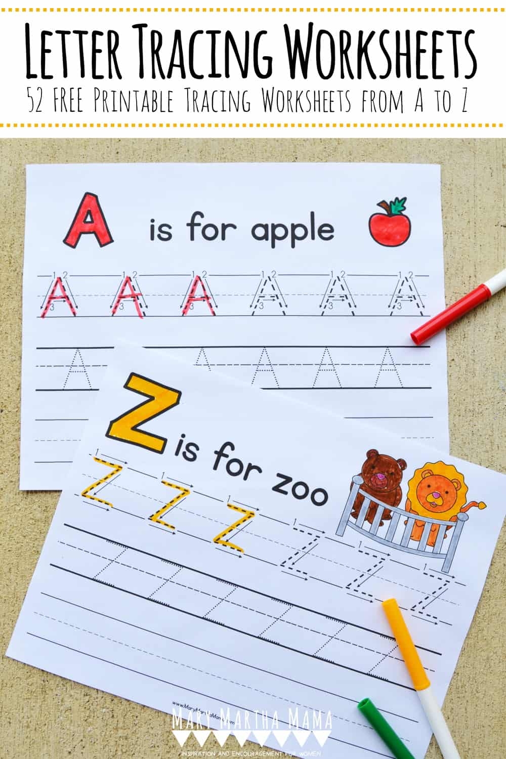Letter Tracing Worksheets Free Handwriting Practice Mary 