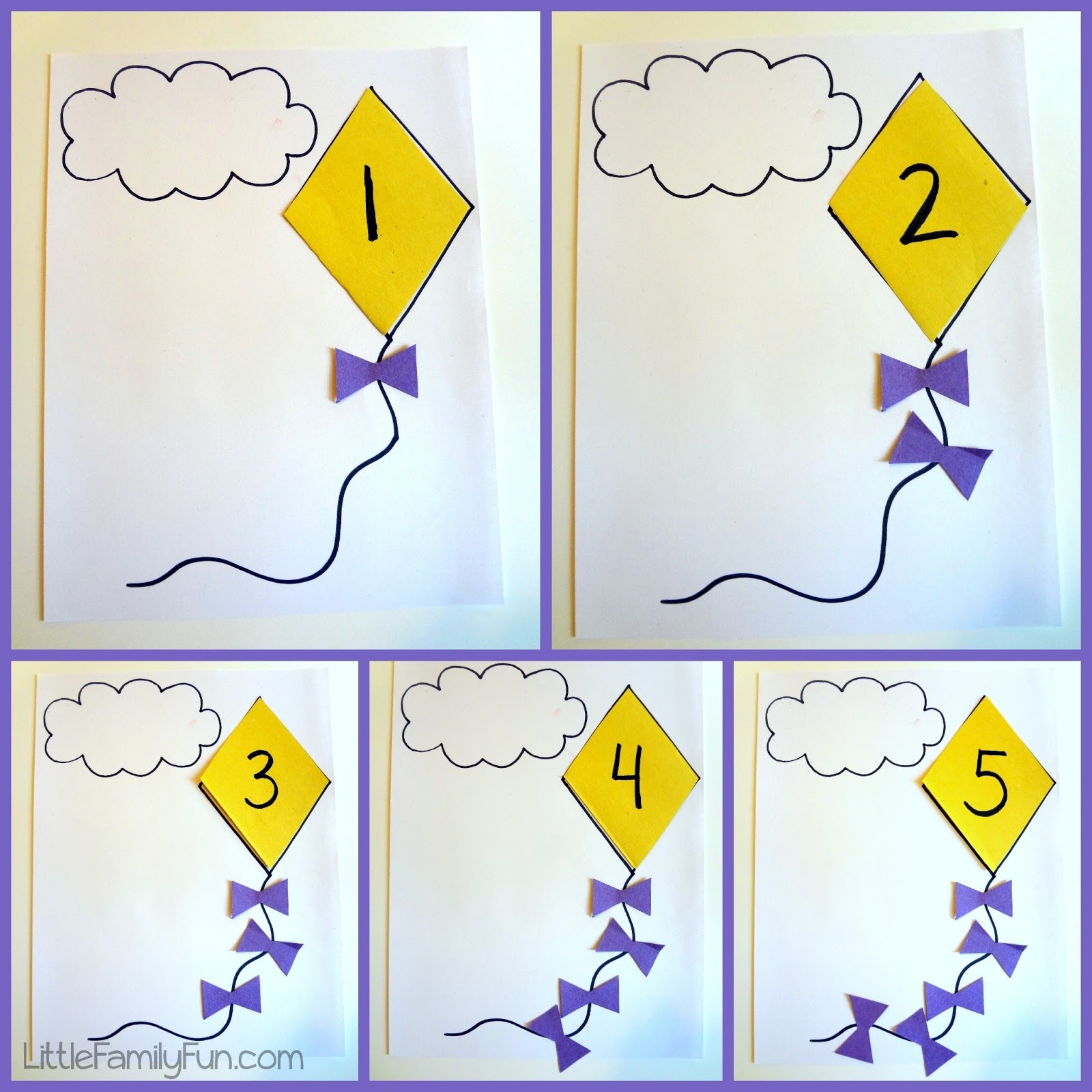 Little Family Fun Kite Counting Math Activity For Preschoolers