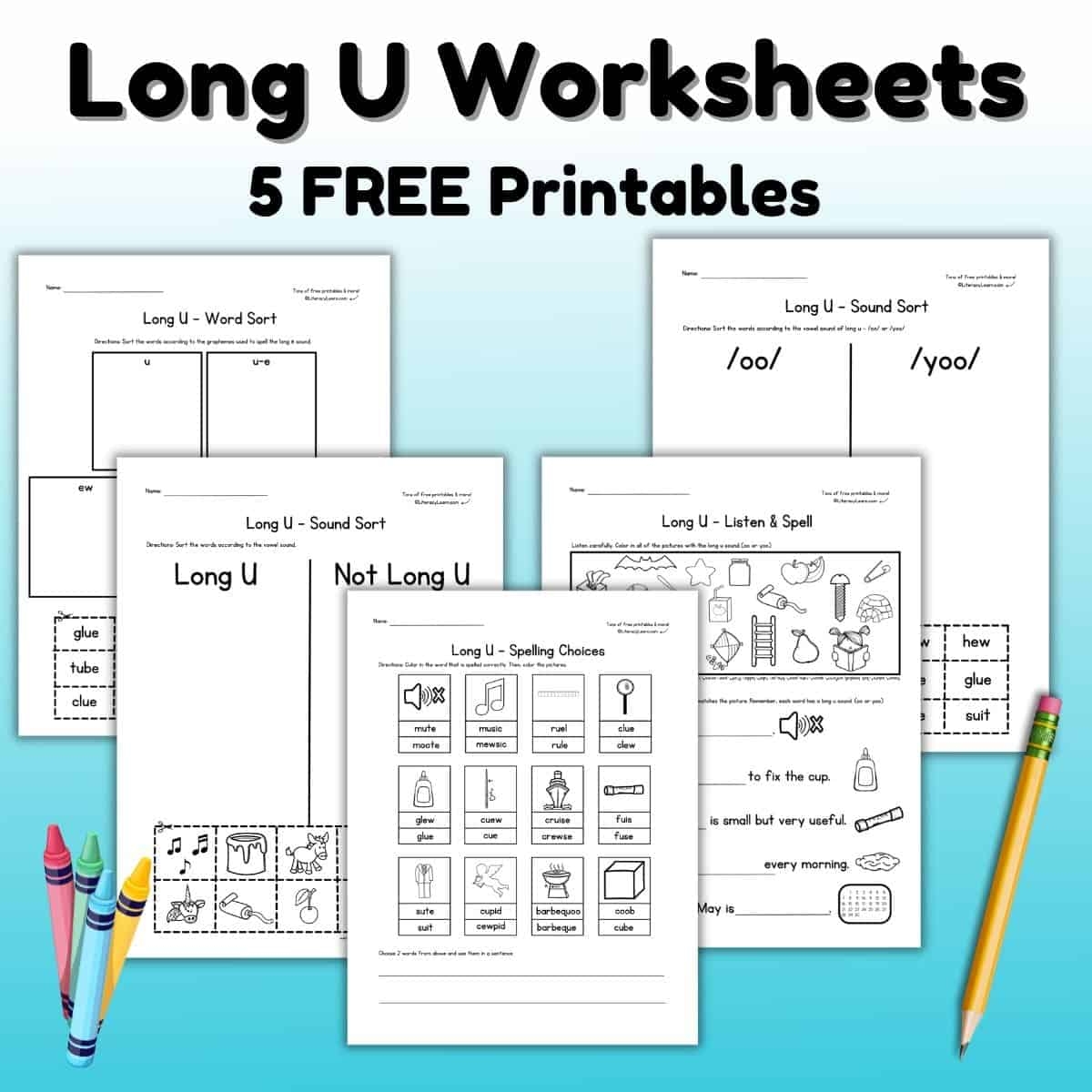Long U Worksheets 5 Free Printables Literacy Learn Long U Worksheets 5 Free Printables Literacy Learn