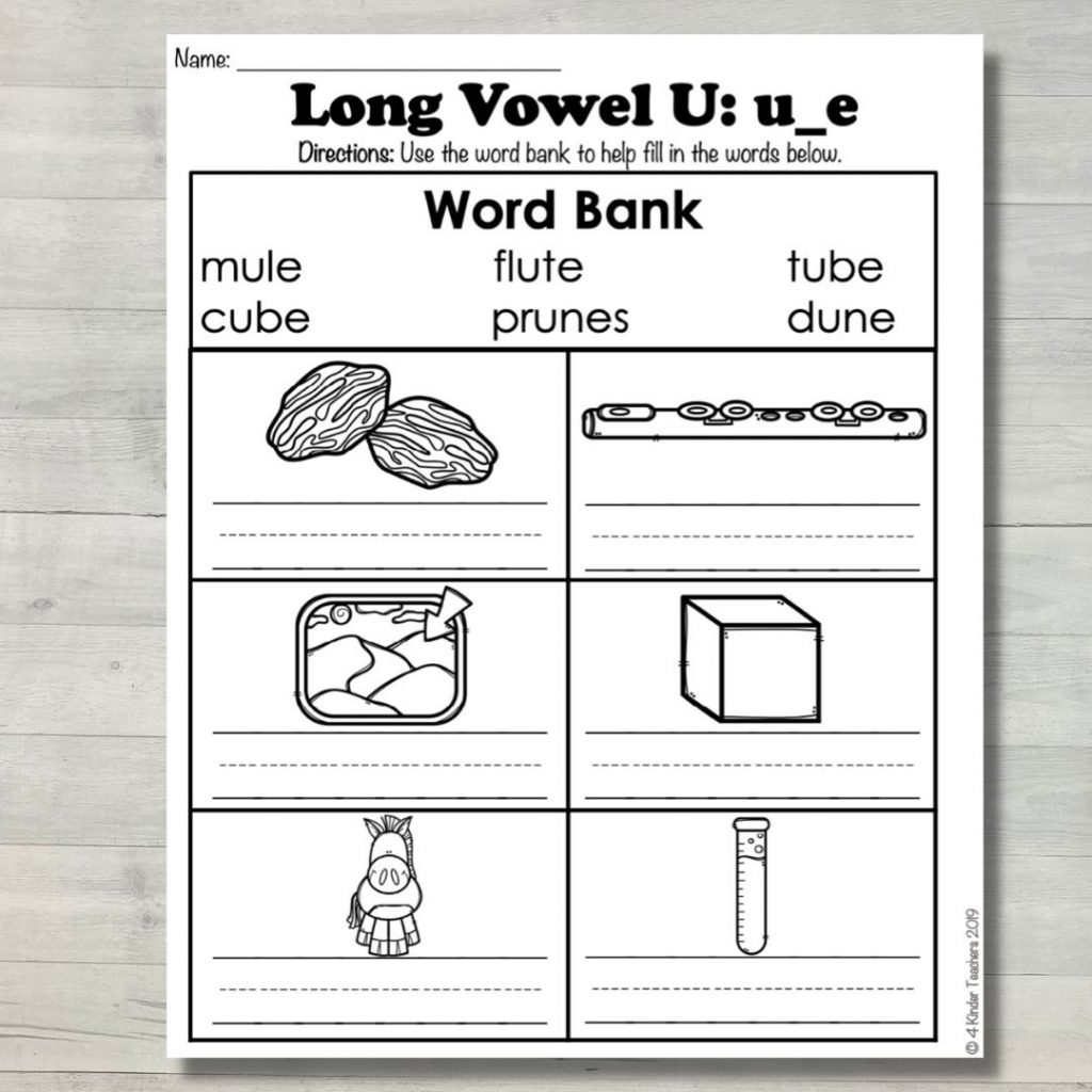 Long Vowel U Words Worksheet All Kids Network Worksheets Library