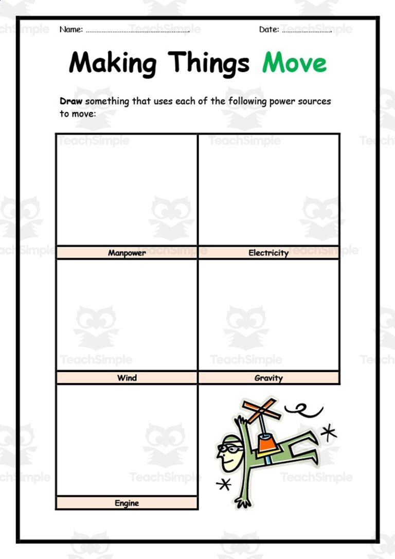 Making Things Move Worksheet