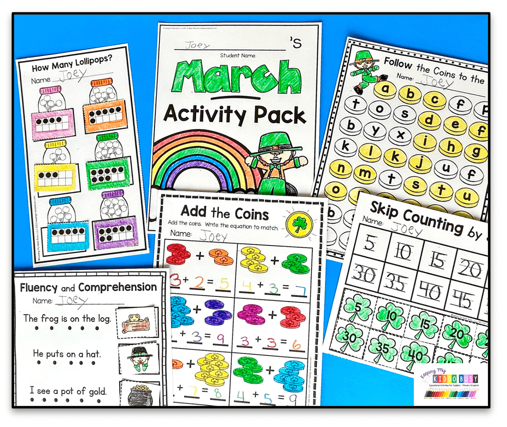 March Math U0026 ELA Kindergarten Pack No Prep FREEBIES Keeping My Kiddo Busy