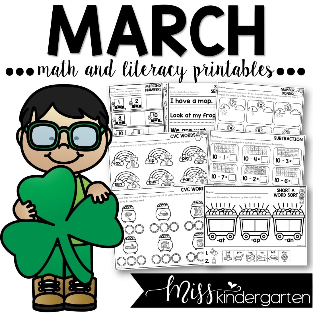 March Math Worksheets For Kindergarten