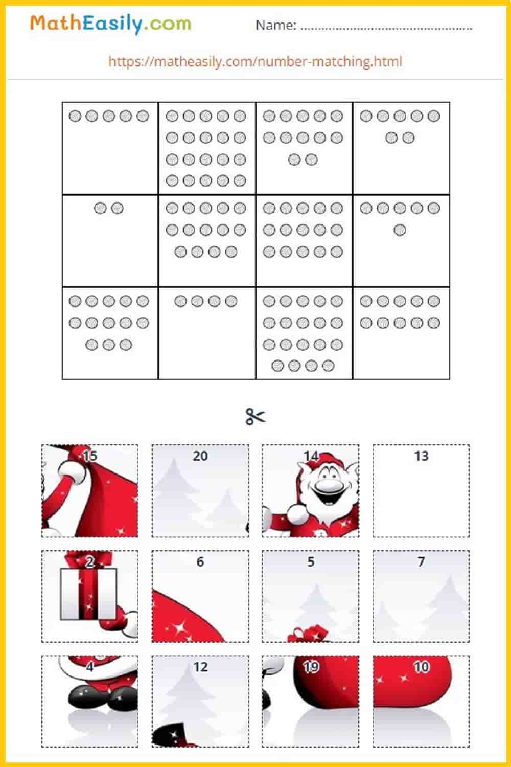 Christmas Math Worksheets For Kindergarten Free