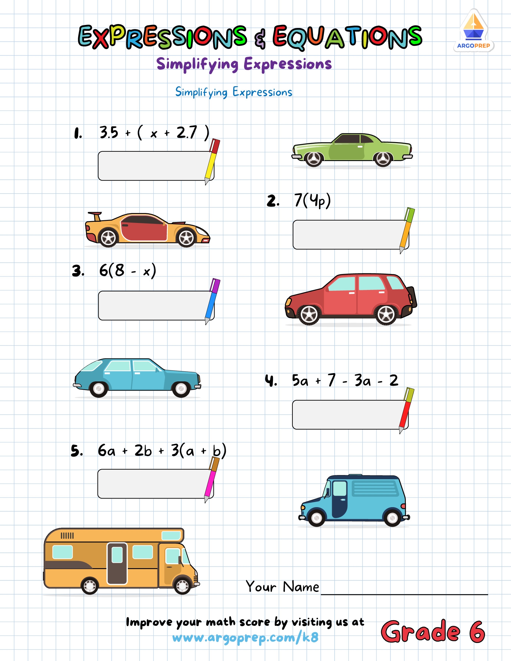 Math Expressions Grade 6 Worksheets ArgoPrep