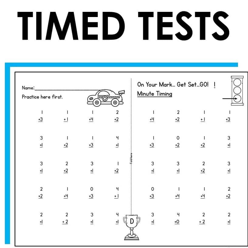 Math Facts Need For Speed Kindergarten Addition And Subtraction 