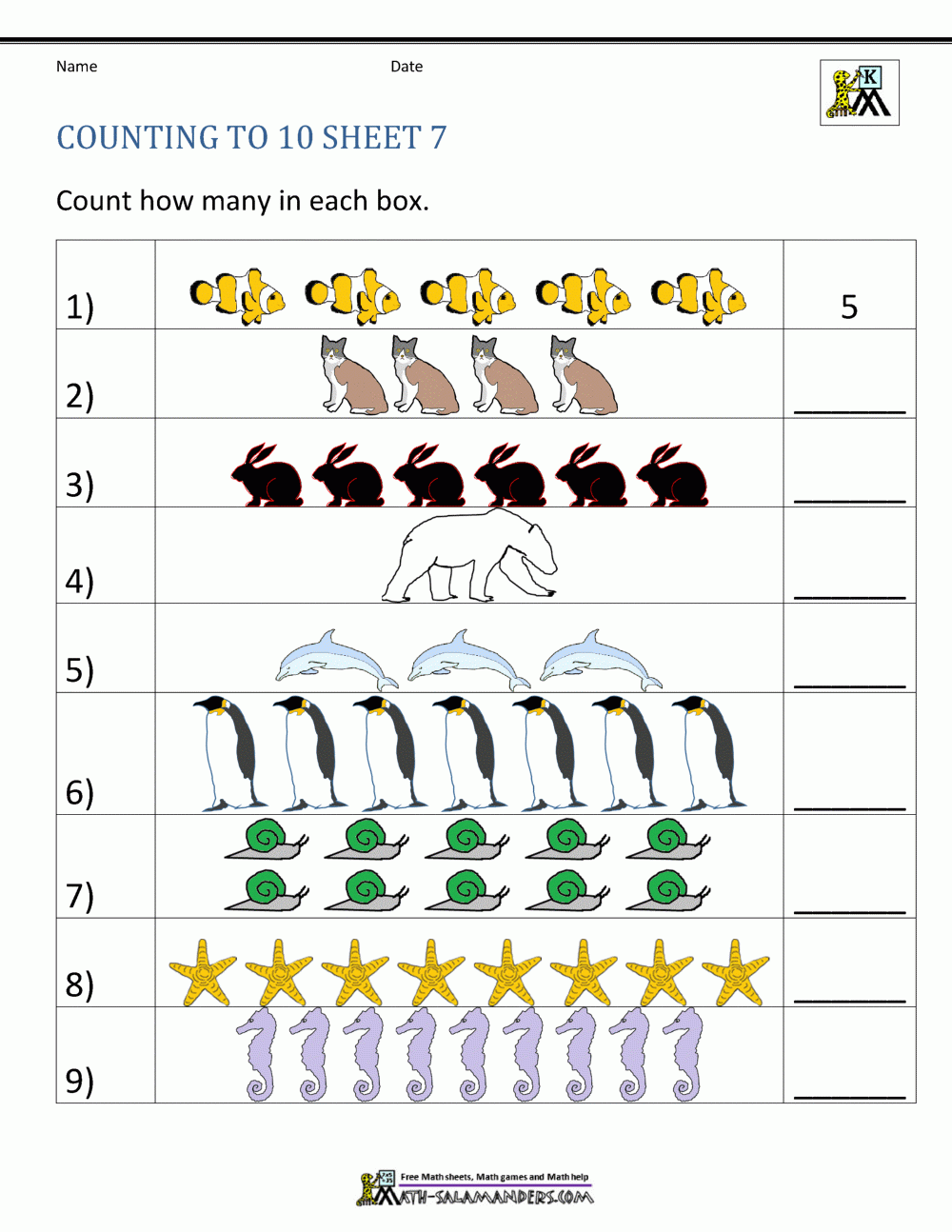 Math Salamanders Free Kindergarten Counting To 10 Worksheets Worksheets Library Math Salamanders Free Kindergarten Counting To 10 Worksheets Worksheets Library