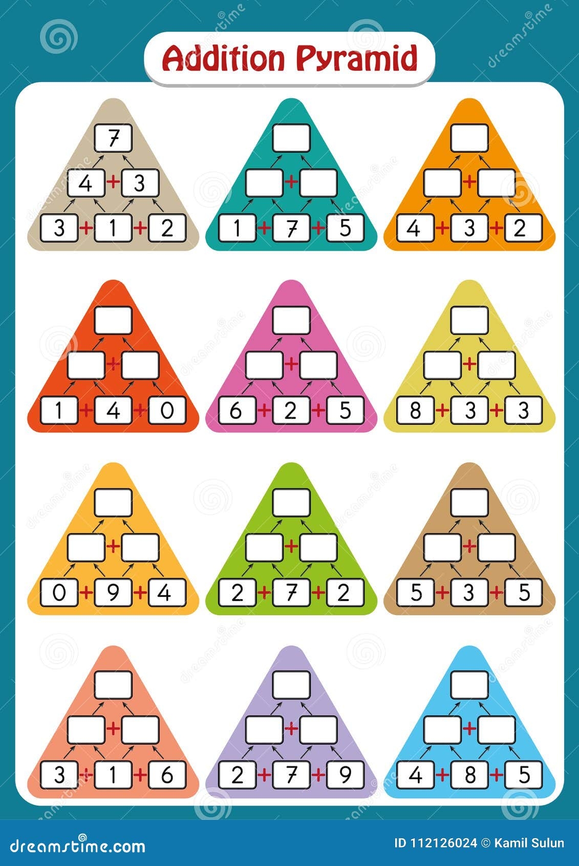 Maths Pyramids For Mental Maths Practice Complete The Missing Maths Pyramids For Mental Maths Practice Complete The Missing