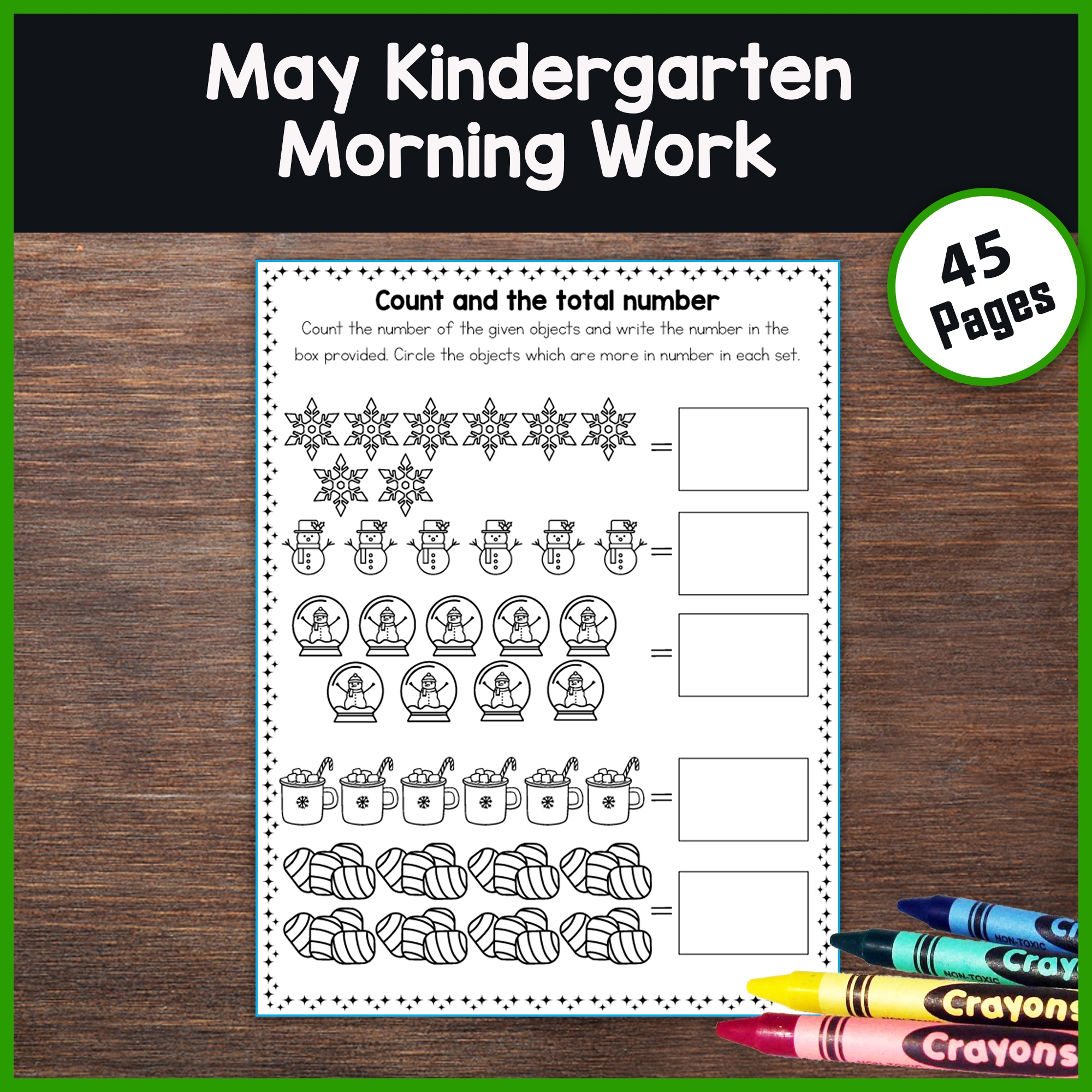 May Morning Work Pack For Kindergarten Common Core Aligned 