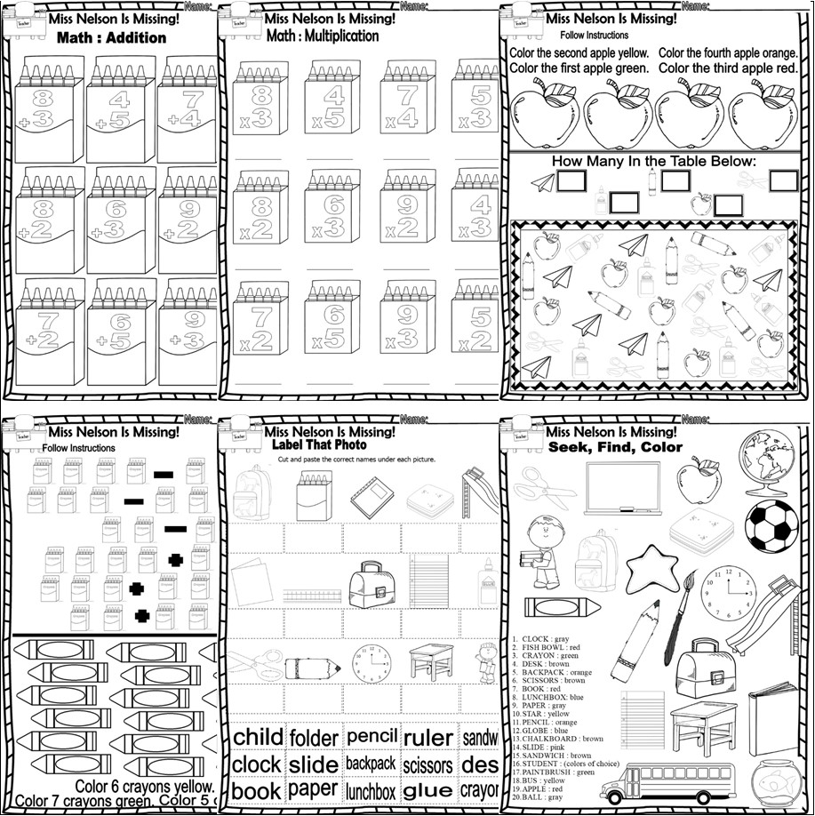 Miss Nelson Is Missing Back To School Read Aloud Companion Reading Comprehension Worksheets Made By Teachers Miss Nelson Is Missing Back To School Read Aloud Companion Reading Comprehension Worksheets Made By Teachers