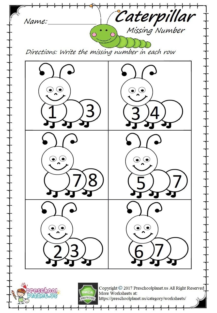 Kindergarten Math Worksheets Missing Numbers