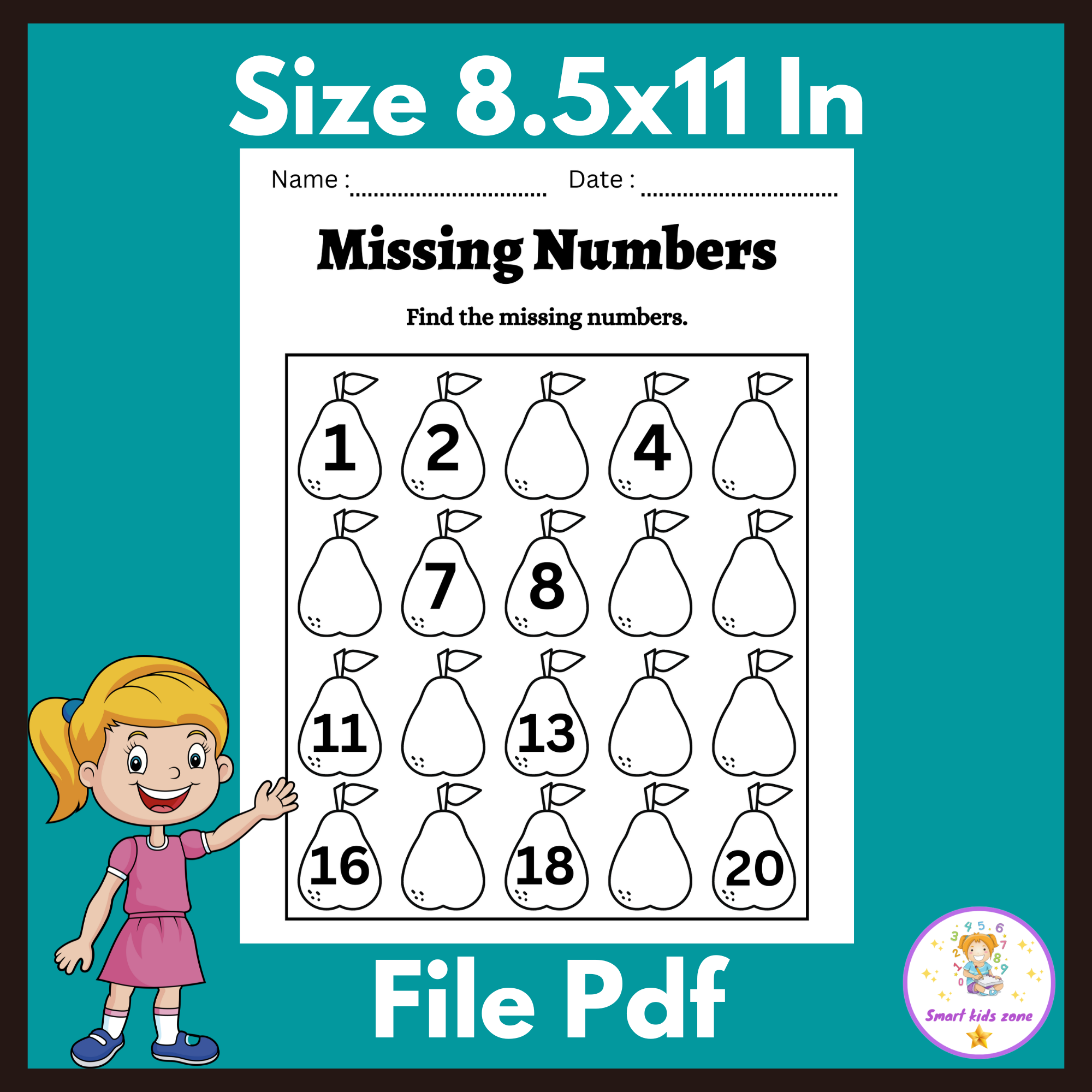 Missing Numbers Worksheets Number Recognition 1 20 Made By Teachers