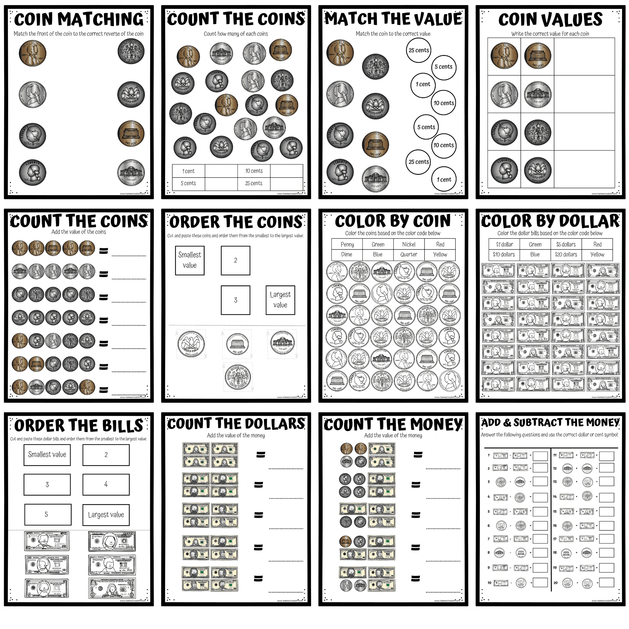 Free Printable Money Worksheet For Kindergarten