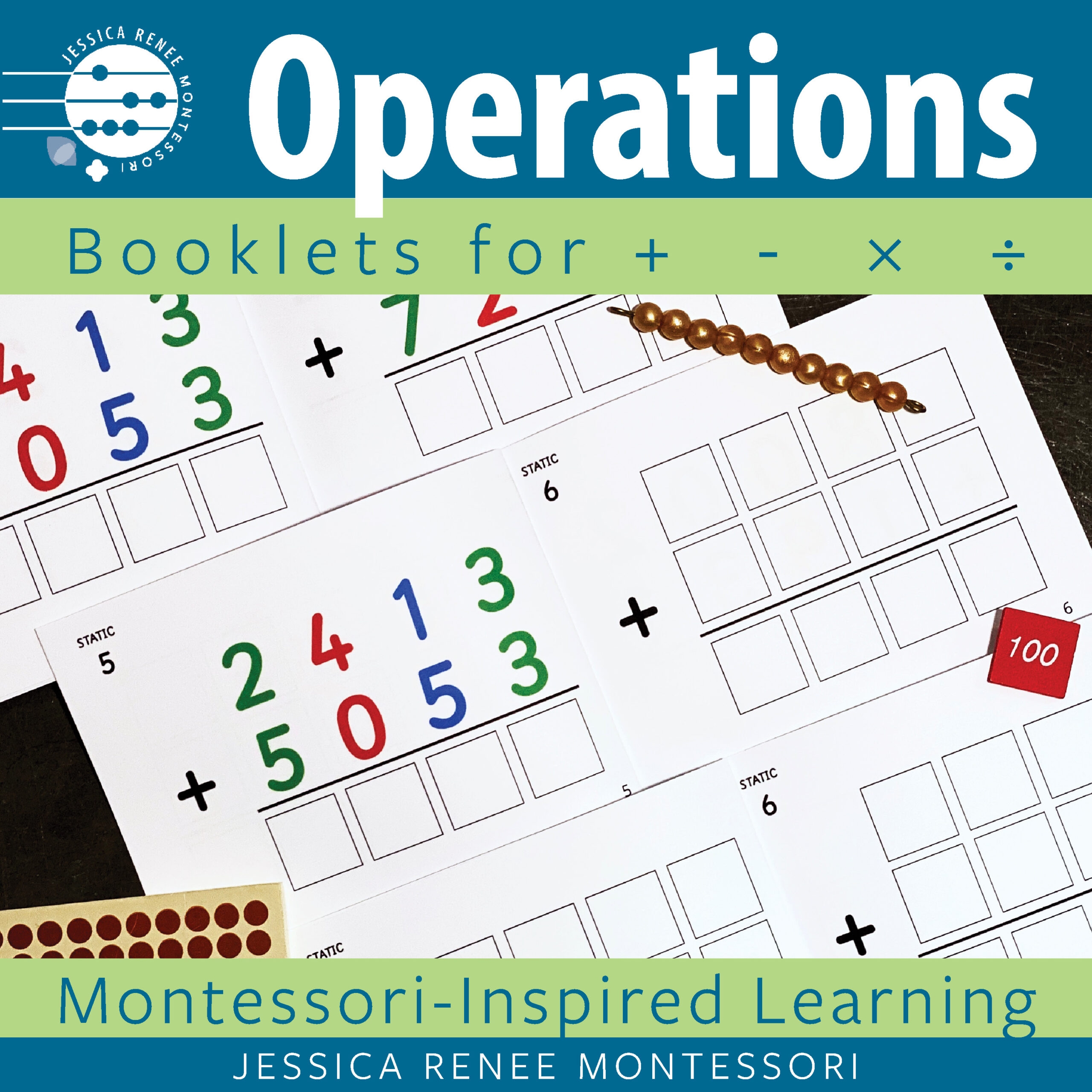 Montessori Math Operations Booklets Static And Dynamic 4 Digit Problems