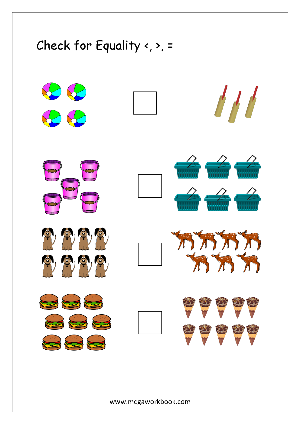 More And Less Worksheets Greater Than Less Than Worksheets For Preschool Kindergarten MegaWorkbook