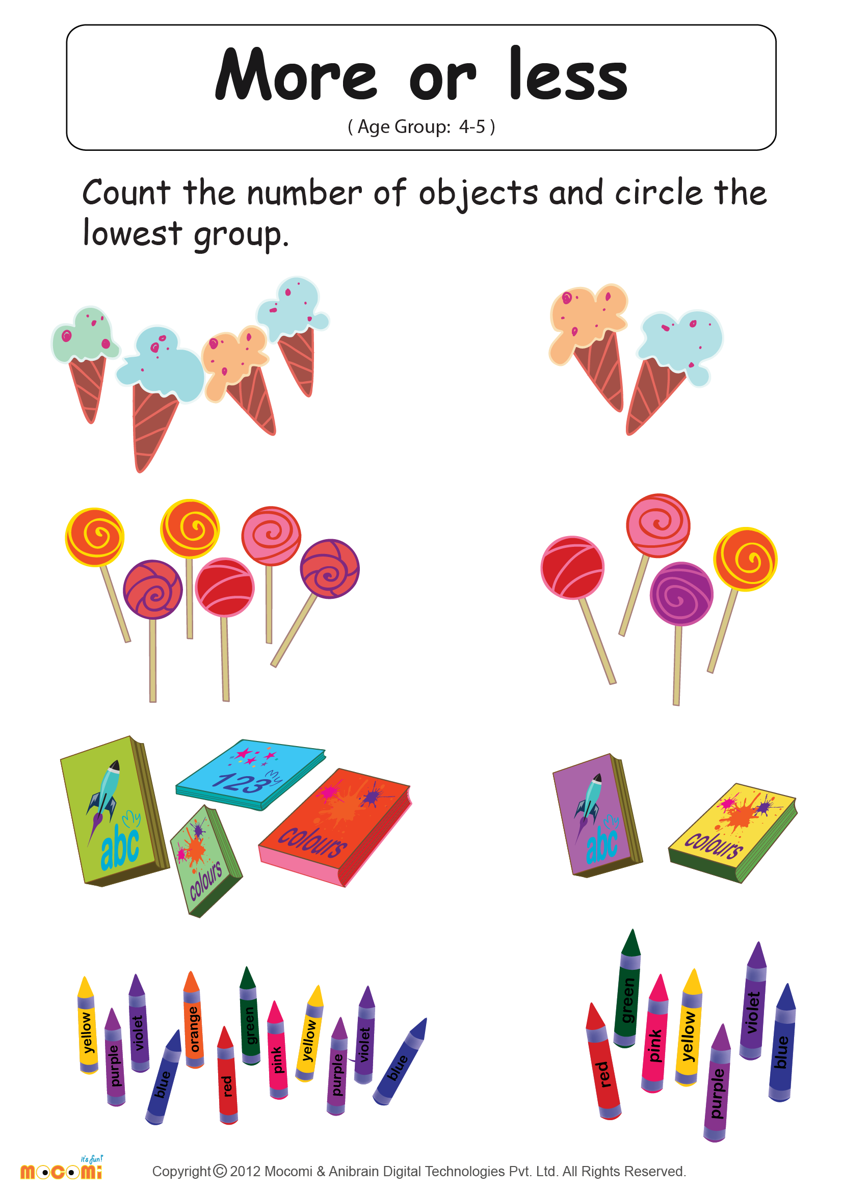 More Or Less Worksheet Math For Kids Mocomi Worksheets Library