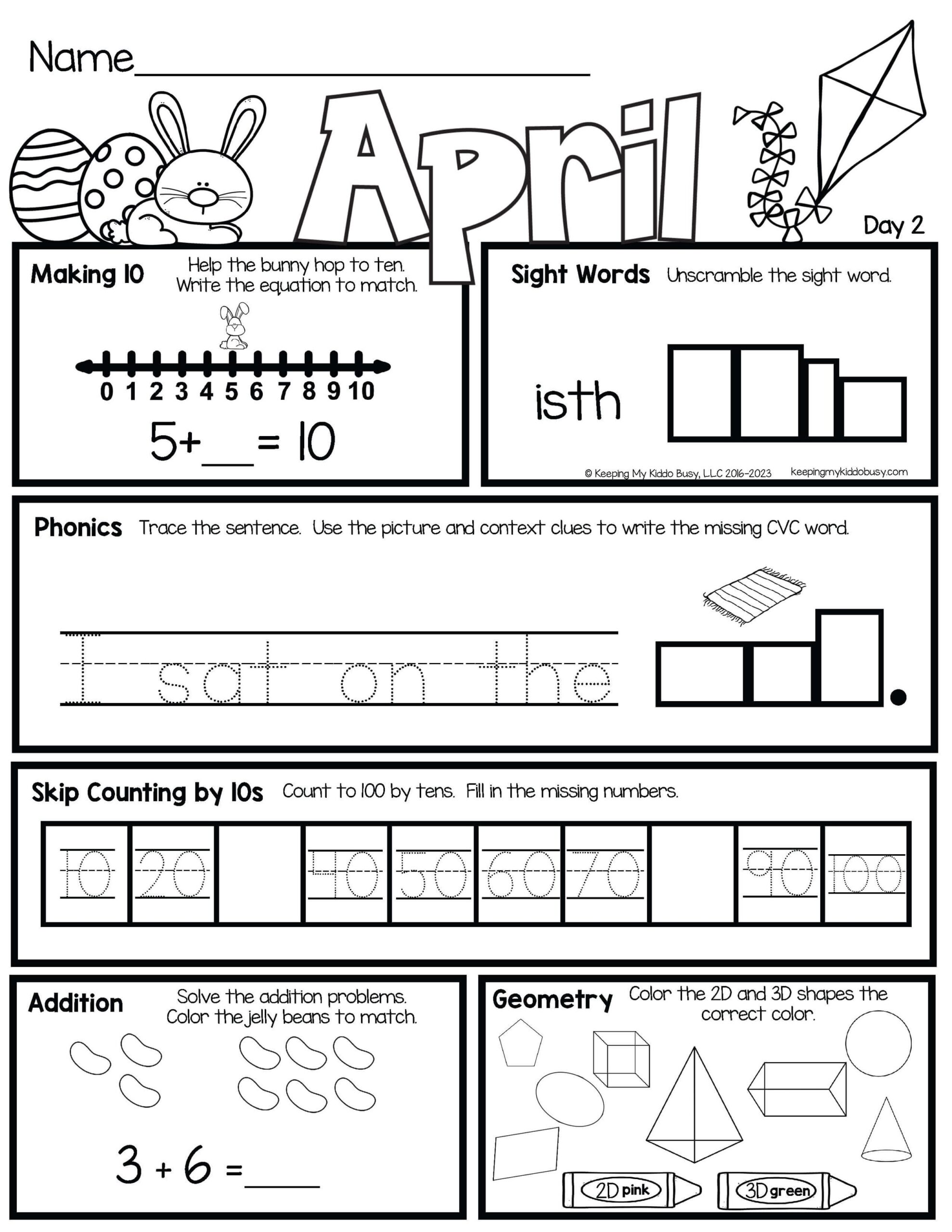 Morning Seat Work Keeping My Kiddo Busy