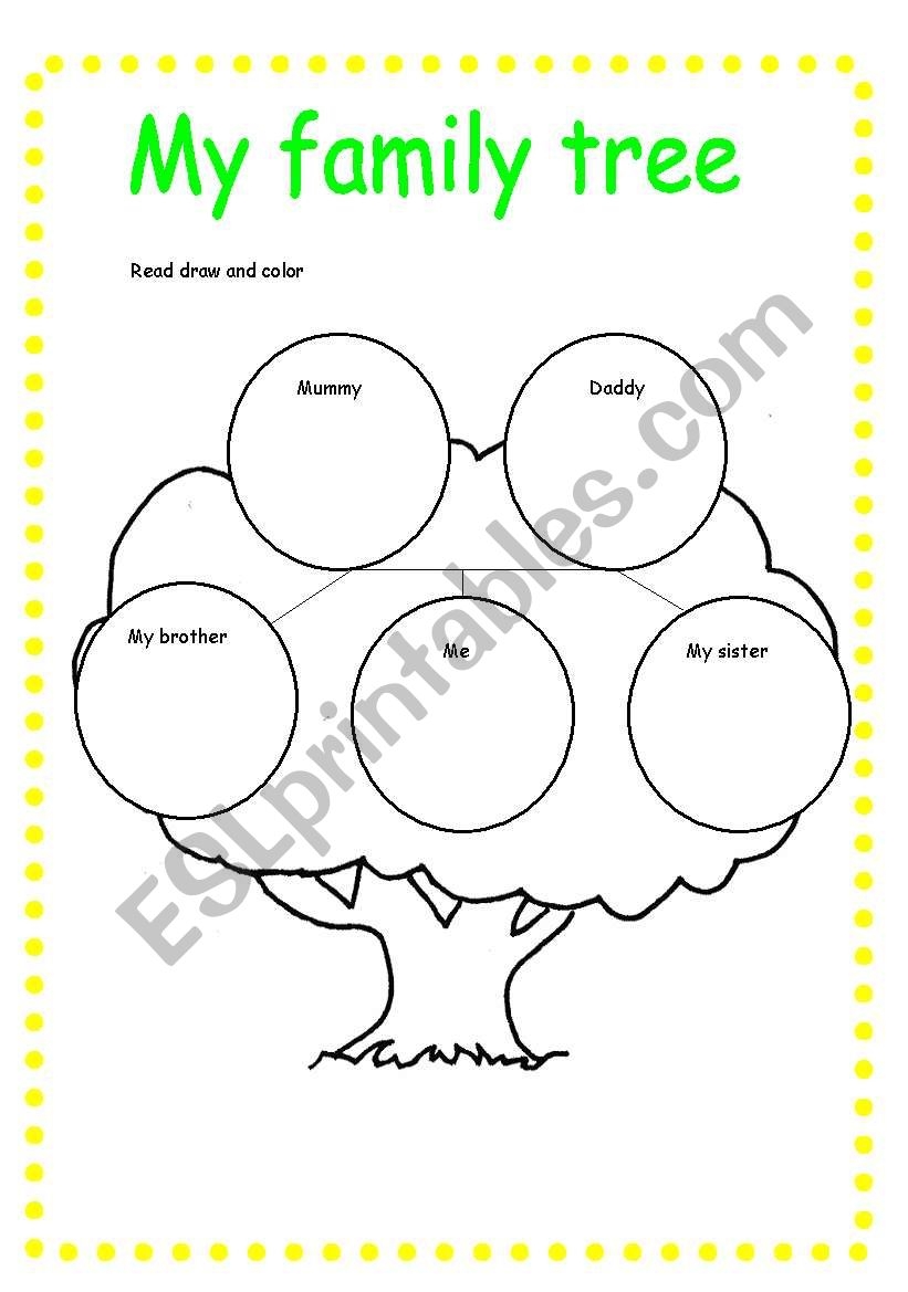 My Family Tree ESL Worksheet By Teregugras yahoo es