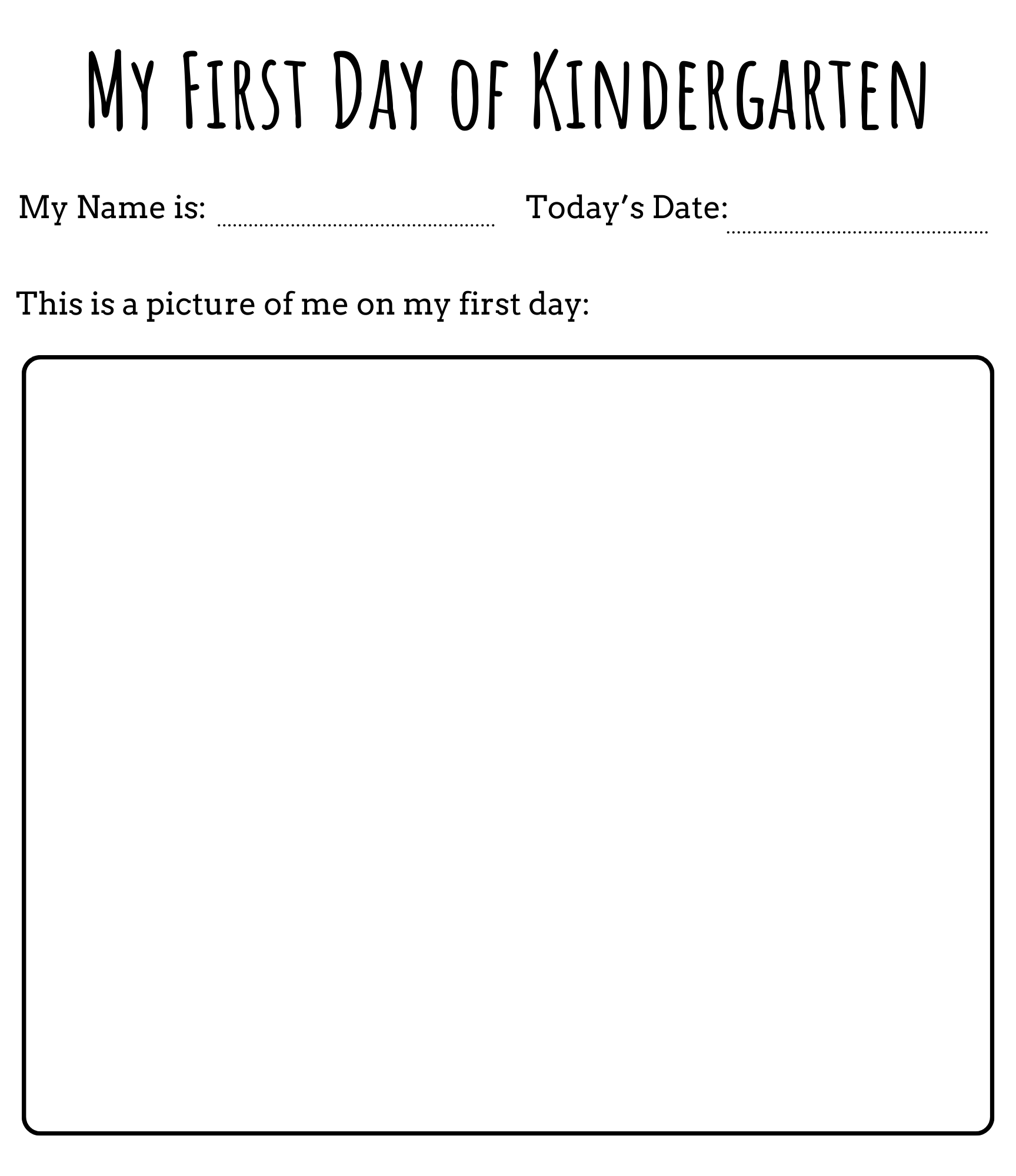 My First Day Of Kindergarten Worksheet 1st Day In Kindergarten Activities Teaching Resources My First Day Of Kindergarten Worksheet 1st Day In Kindergarten Activities Teaching Resources
