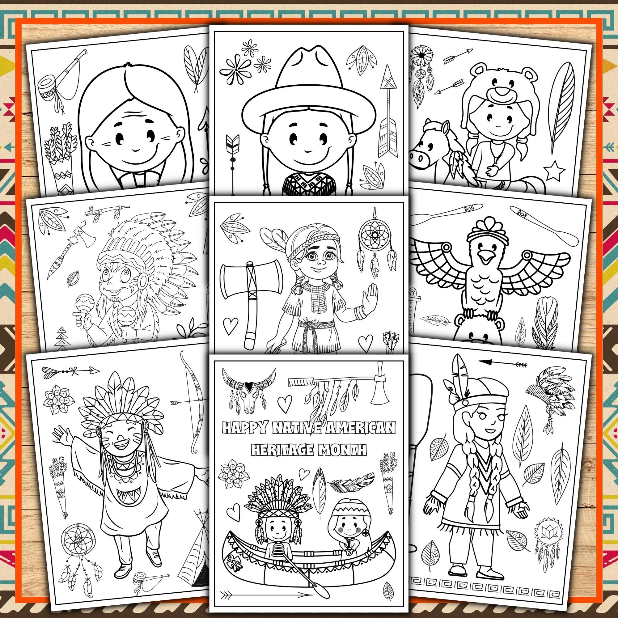 Native American Heritage Month Coloring Pages November Activities Worksheets Teacha 