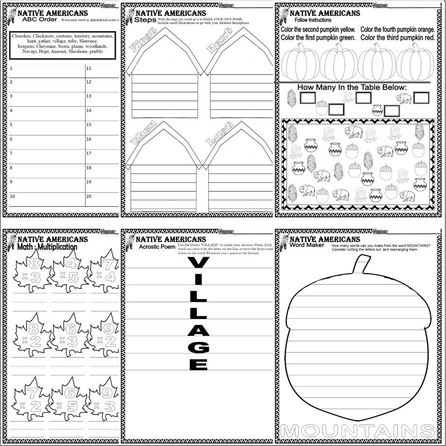 Native Americans Indigenous People Worksheets ELA Vocabulary Social Studies Fun NO PREP Made By Teachers