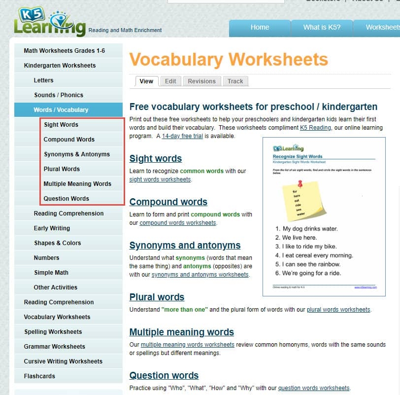 New K5 Learning Kindergarten Worksheets K5 Learning