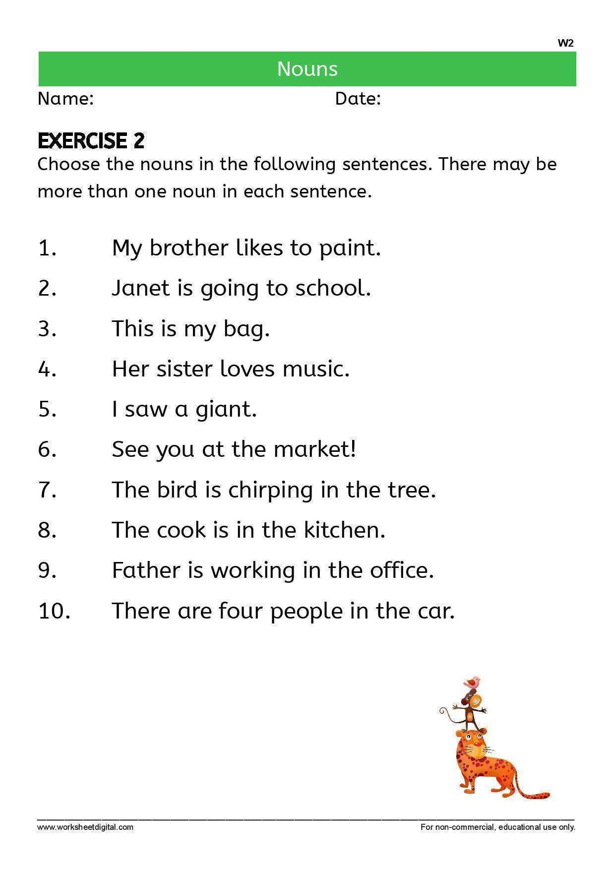 Nouns Worksheet Worksheet Digital 1 Teacher Made Resources