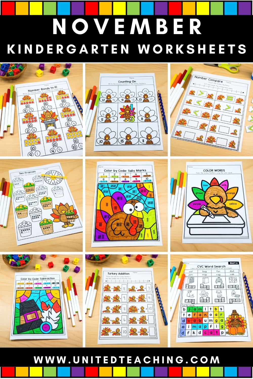 November Worksheets For Kindergarten Easy To Prep Thanksgiving Activities United Teaching