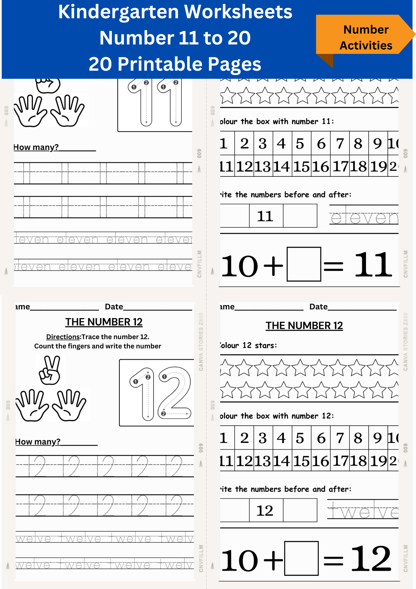 Number 11 To 20 Worksheets Pdf