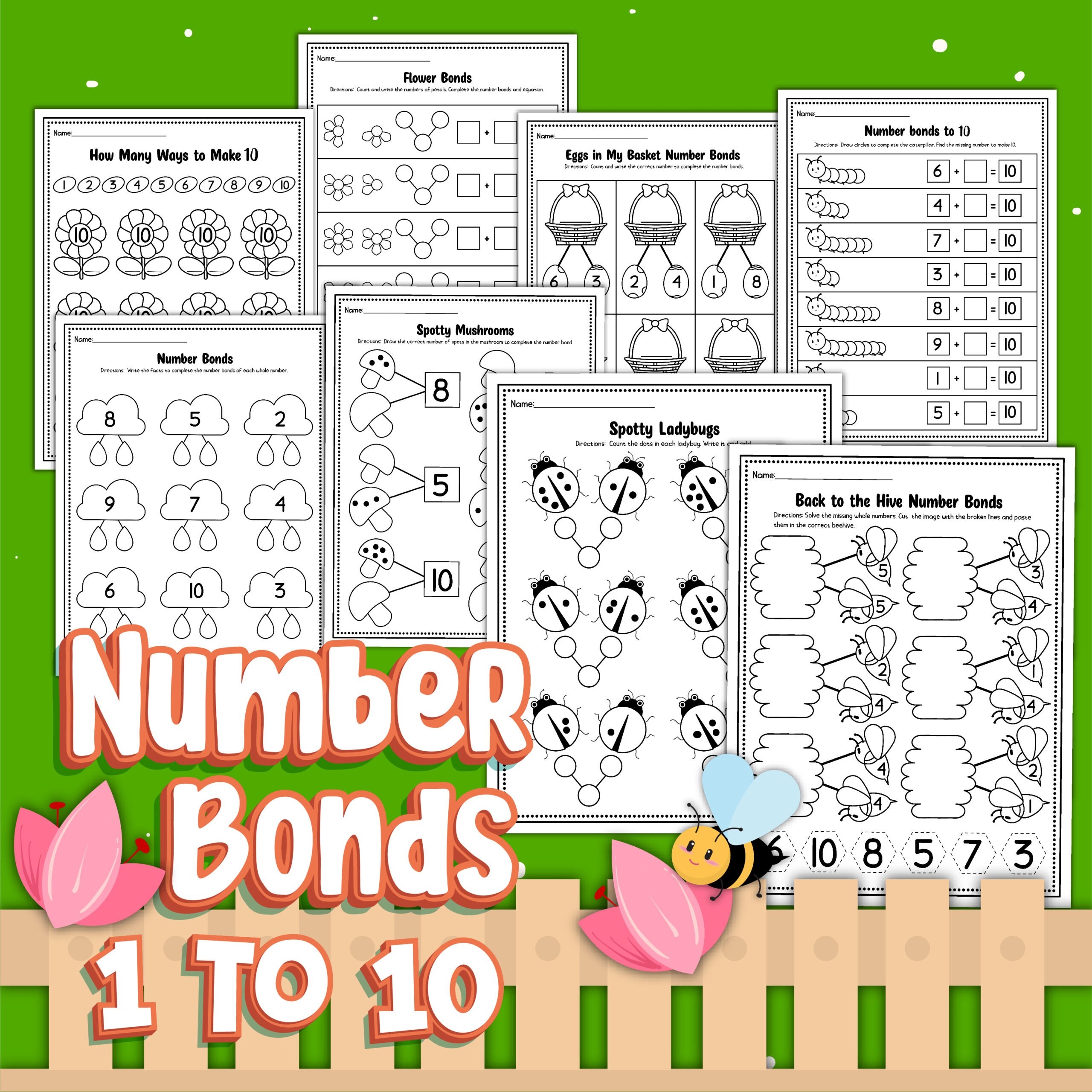 Kindergarten Math Worksheets Number Bonds