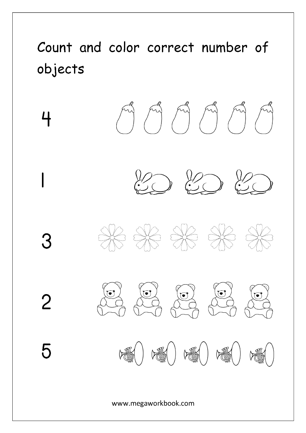 Number Counting Worksheets Math Counting Worksheets Free Counting Worksheets For Kindergarten And Preschool MegaWorkbook
