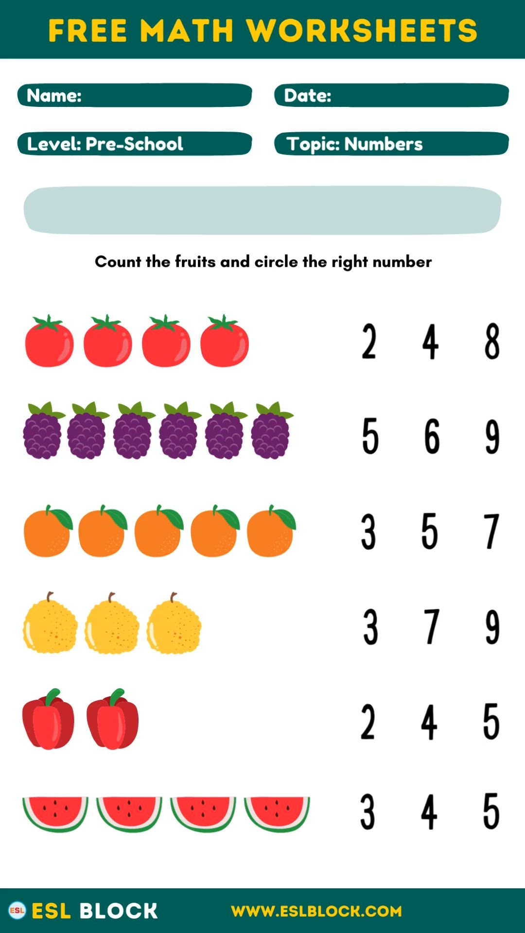 Number Safari Exploring Math With Preschool Worksheets