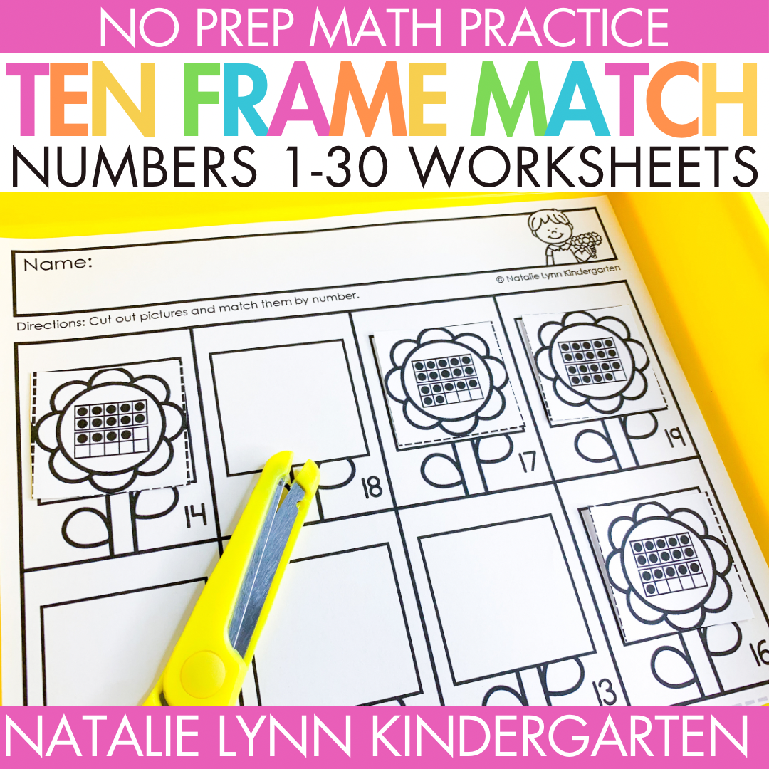 Ten Frame Math Worksheets For Kindergarten