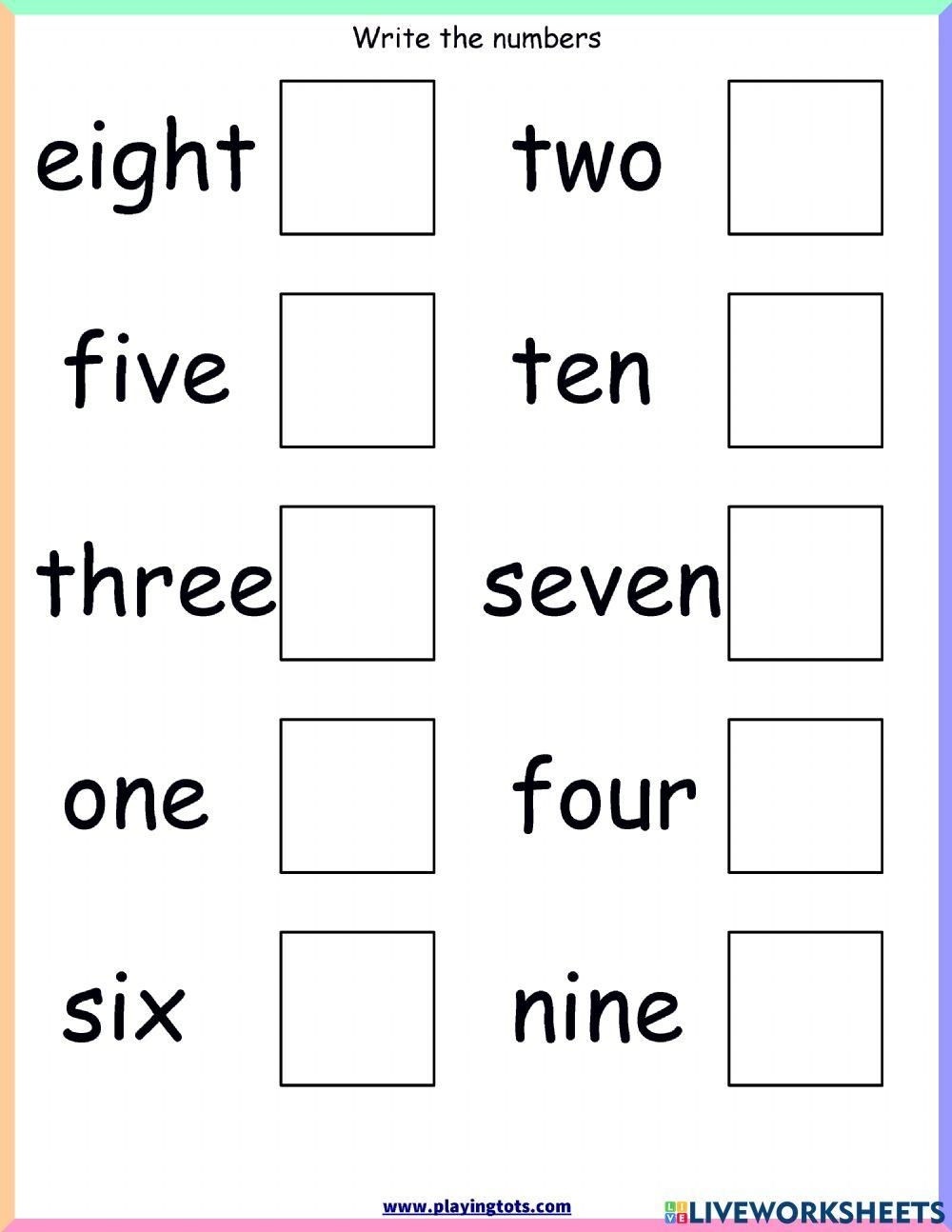 Number Words Math Activity Live Worksheets Worksheets Library