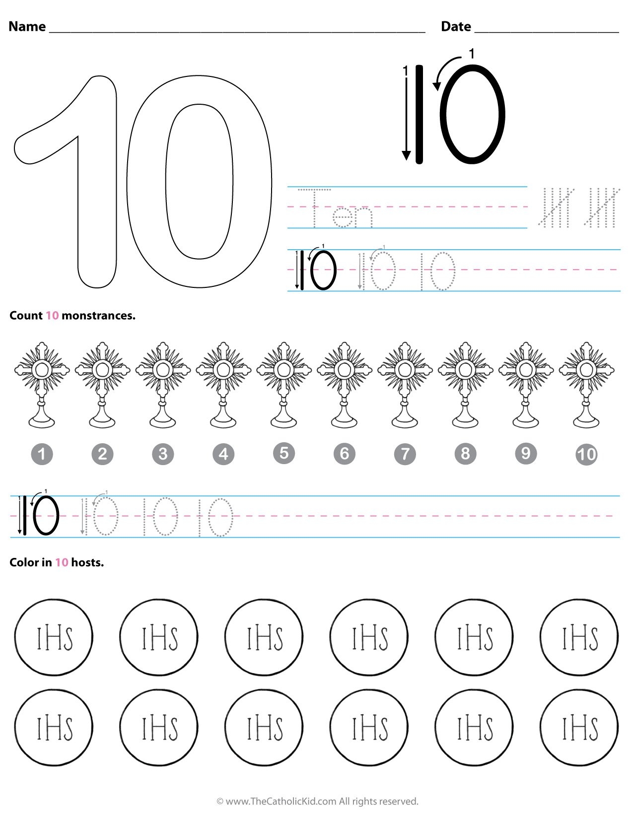 Number Worksheets Download Pack TheCatholicKid