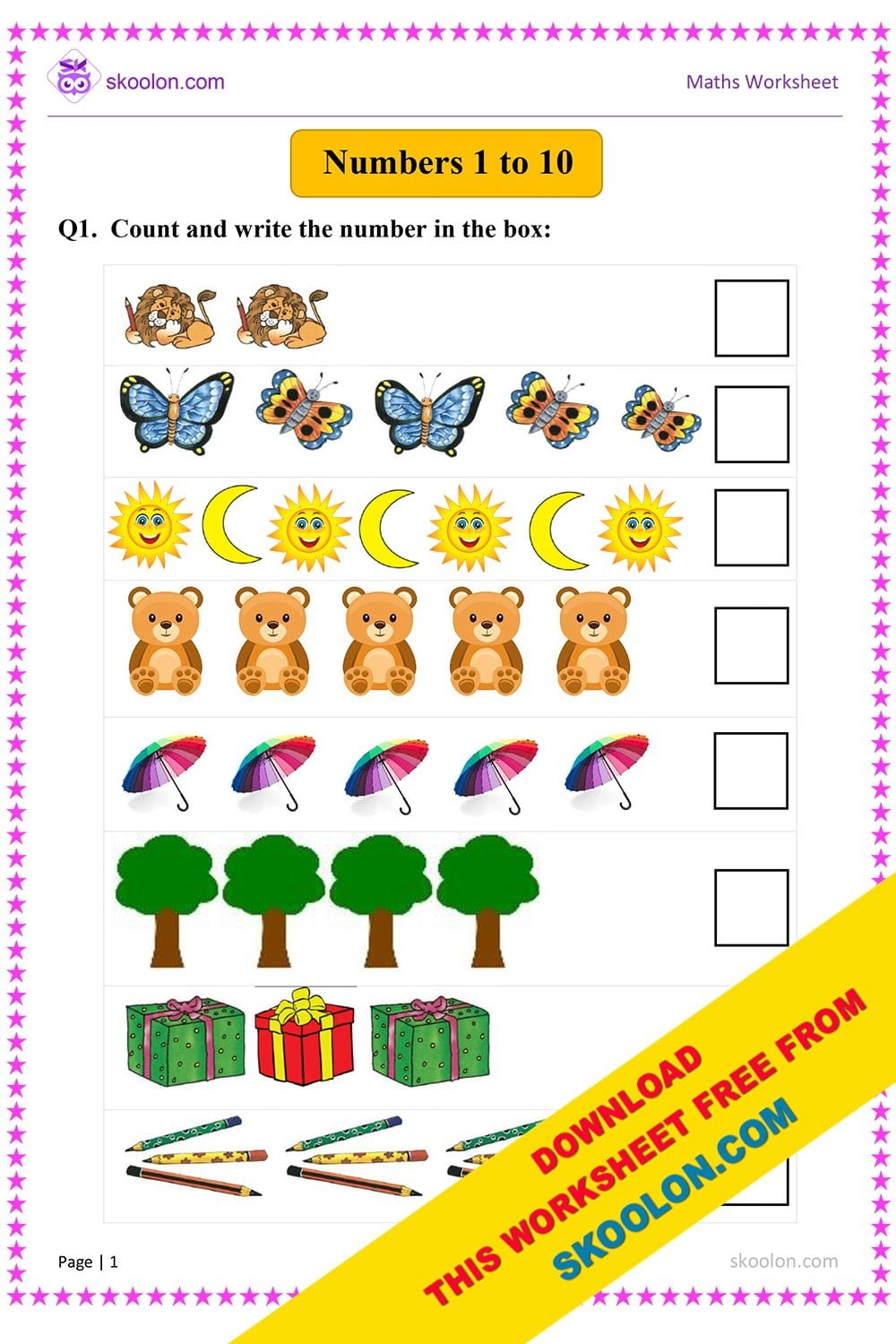 Kindergarten Maths Worksheets For Ukg