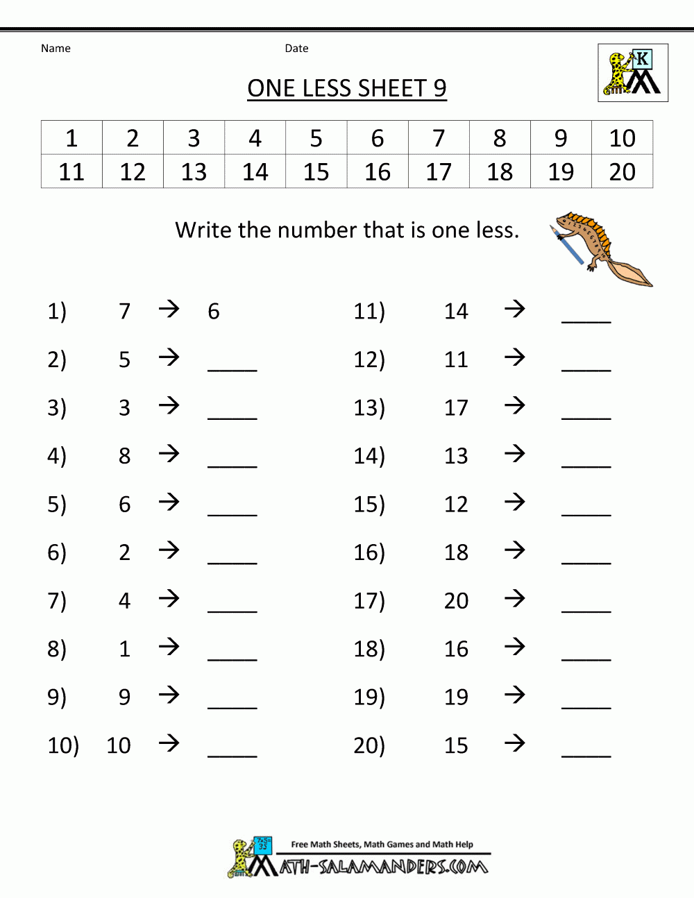 Kindergarten 2 Math Worksheets