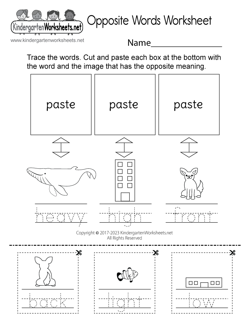 Opposite Words Worksheet Free Printable Digital U0026 PDF