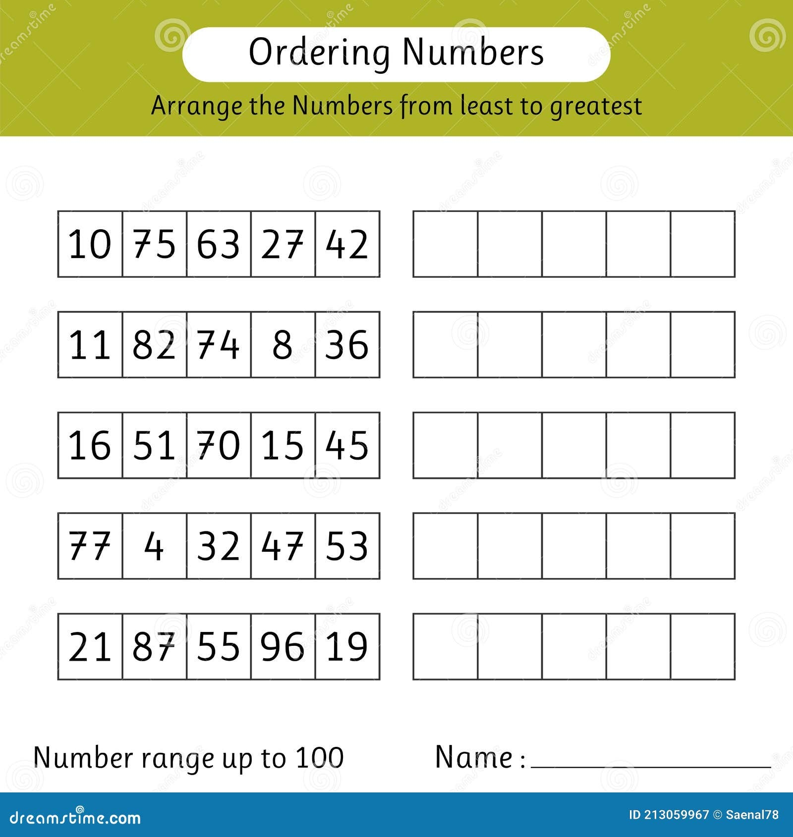 Ordering Numbers Worksheet Arrange The Numbers From Least To Worksheets Library