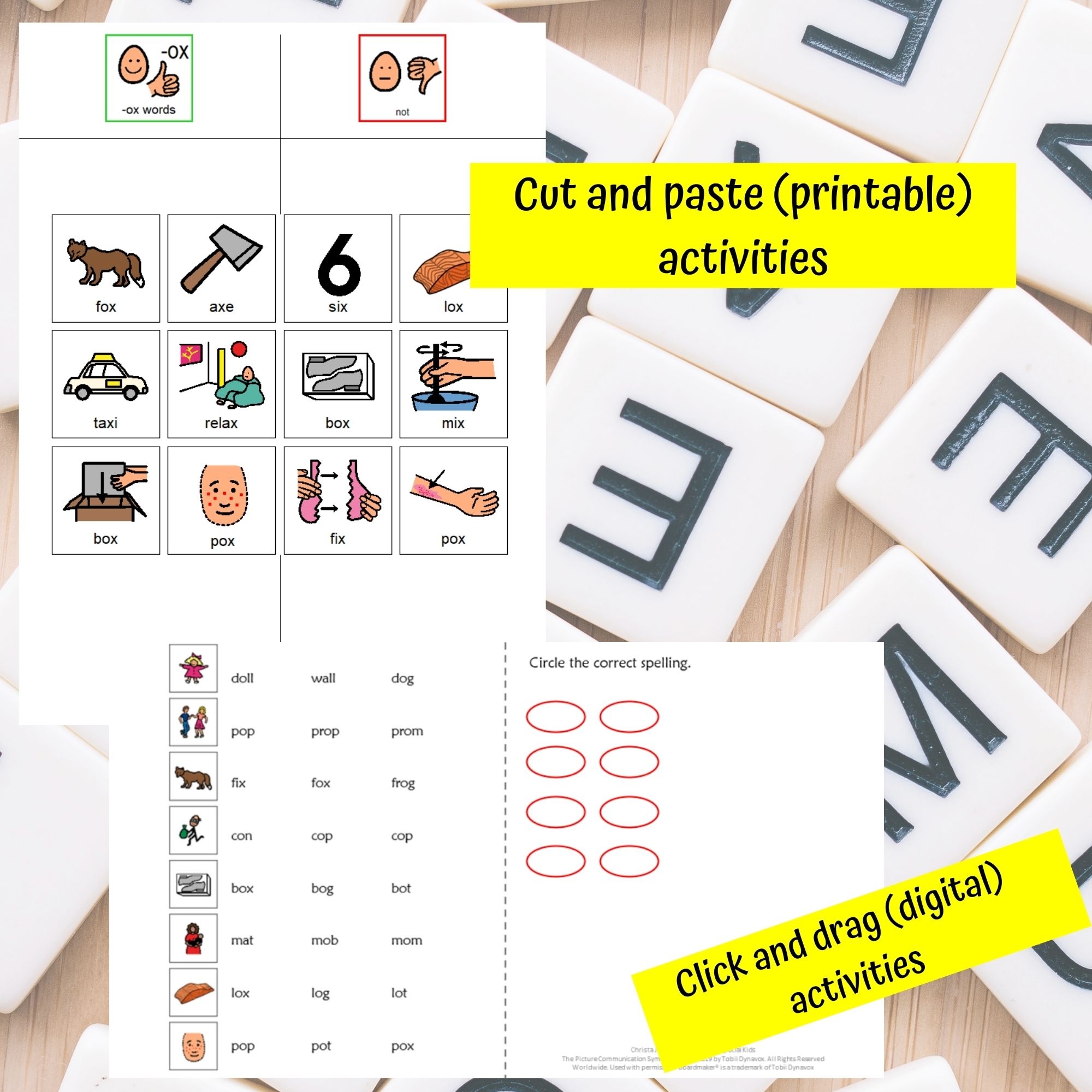 Ox Word Family And Misc Short O Words For Special Education PRINT 