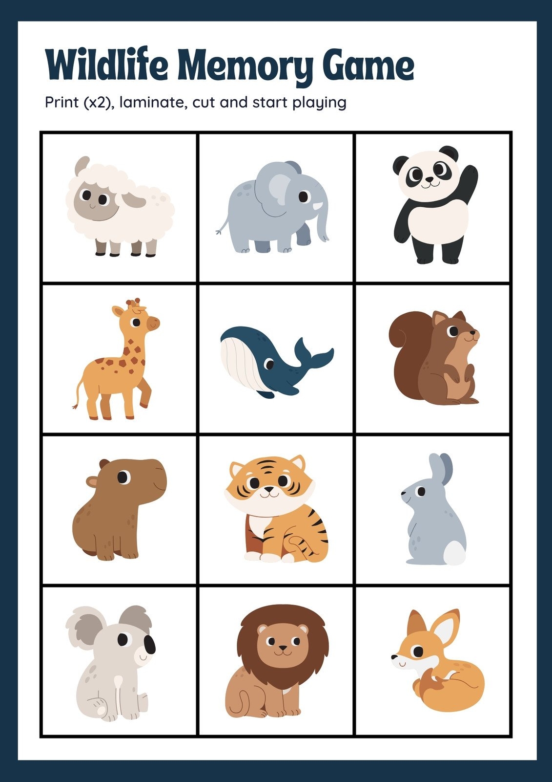 Page 2 Free Custom Printable Animal Worksheet Templates Canva