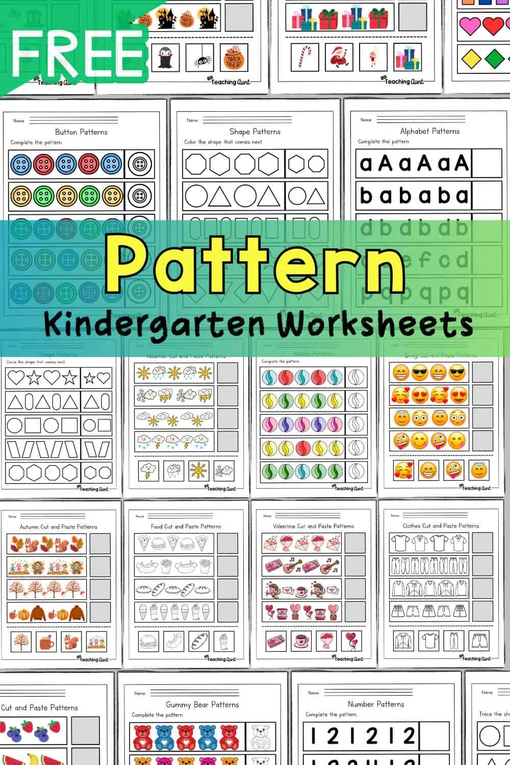 Pattern Worksheets The Teaching Aunt Pattern Worksheets The Teaching Aunt