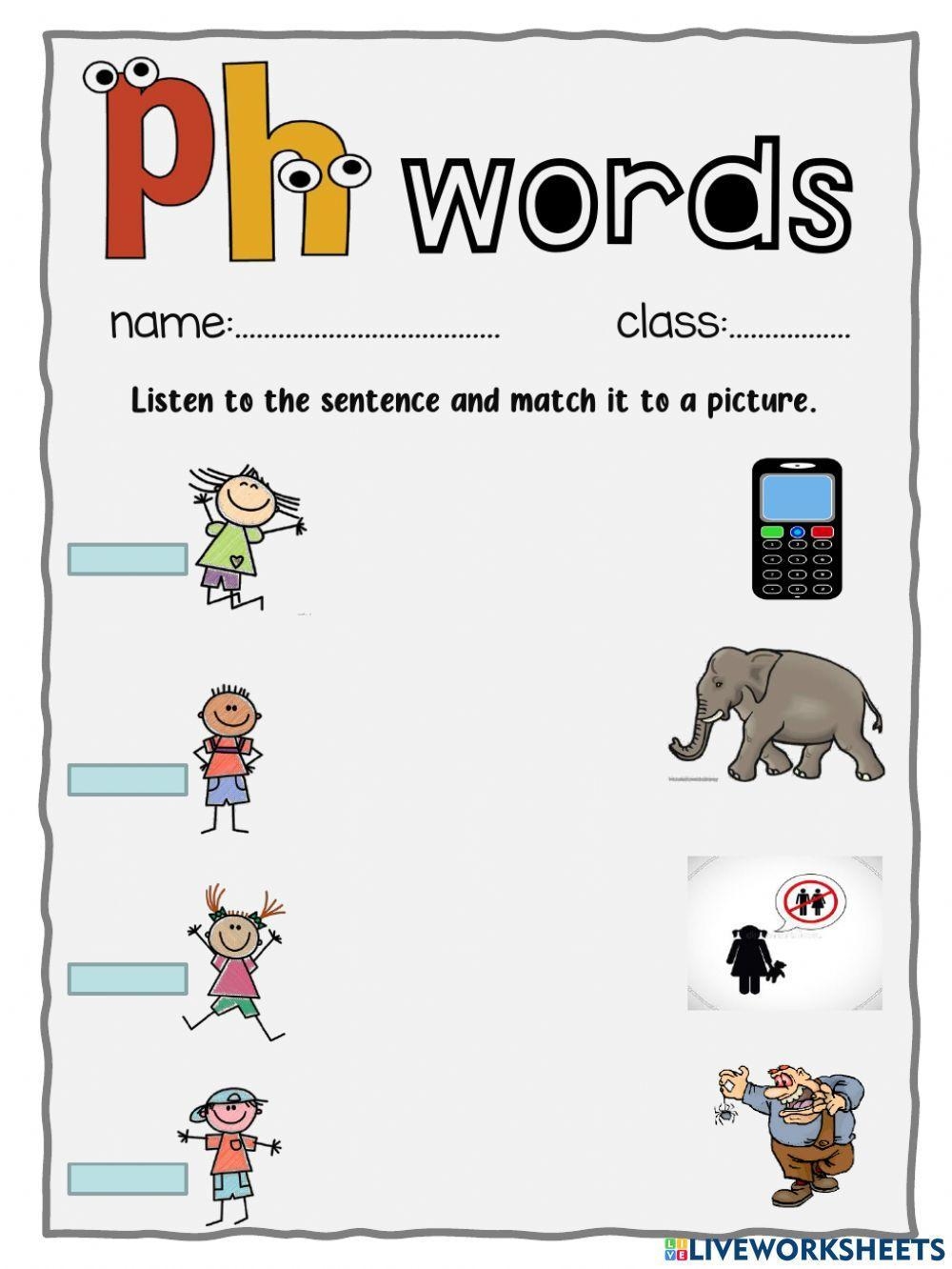 PH Words Worksheet Live Worksheets Worksheets Library