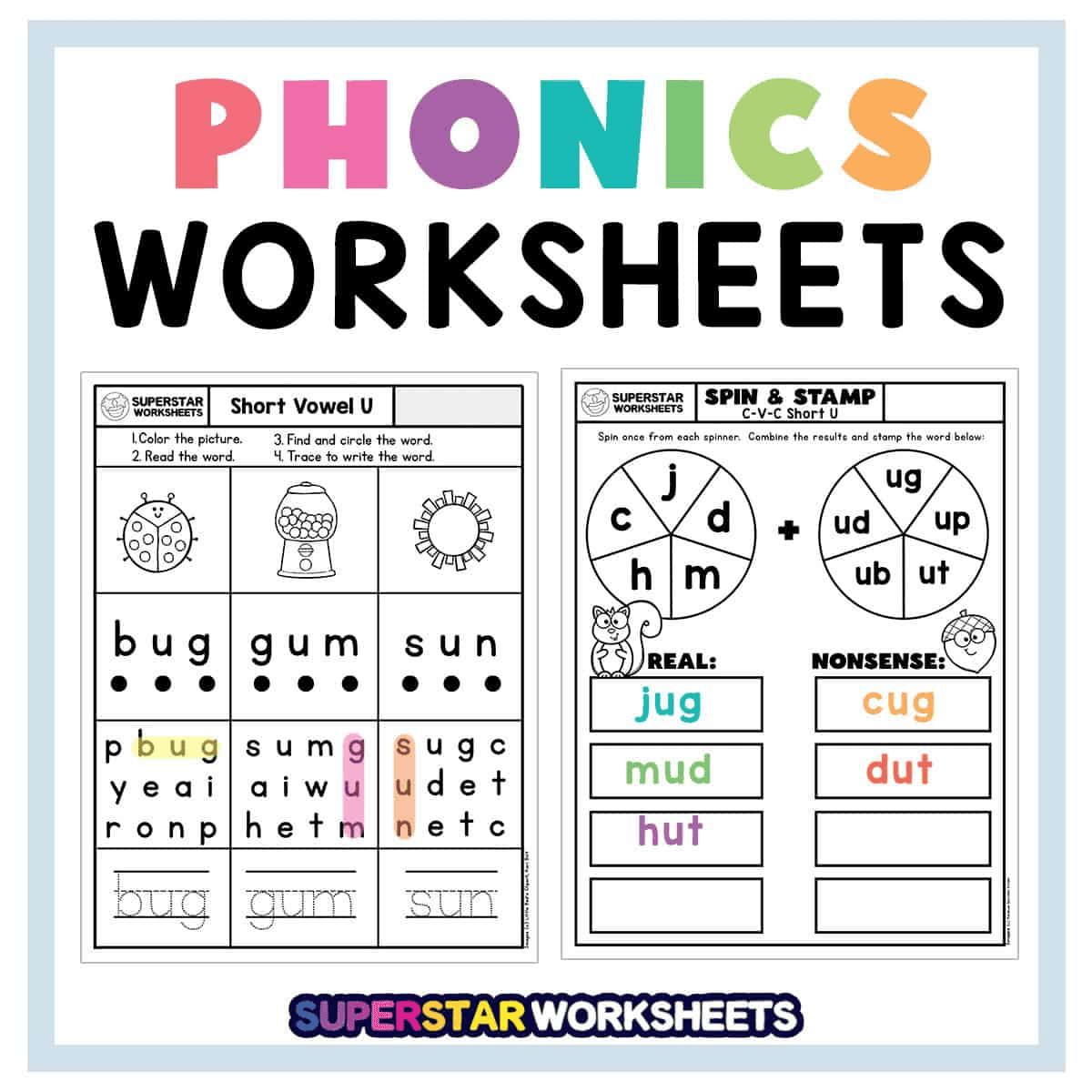 Printable Phonics Worksheets For Kindergarten