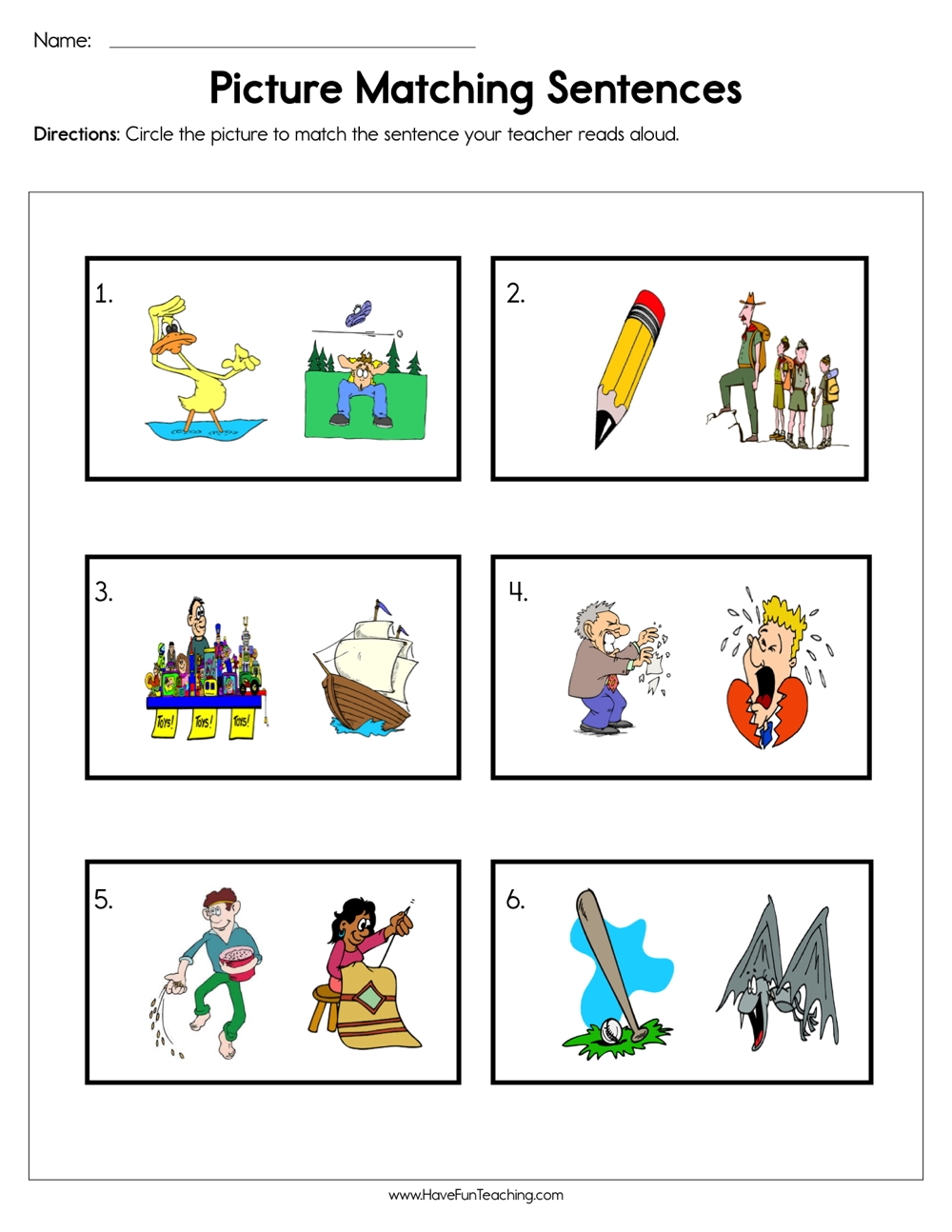 Picture Matching Sentences Worksheet Have Fun Teaching Picture Matching Sentences Worksheet Have Fun Teaching