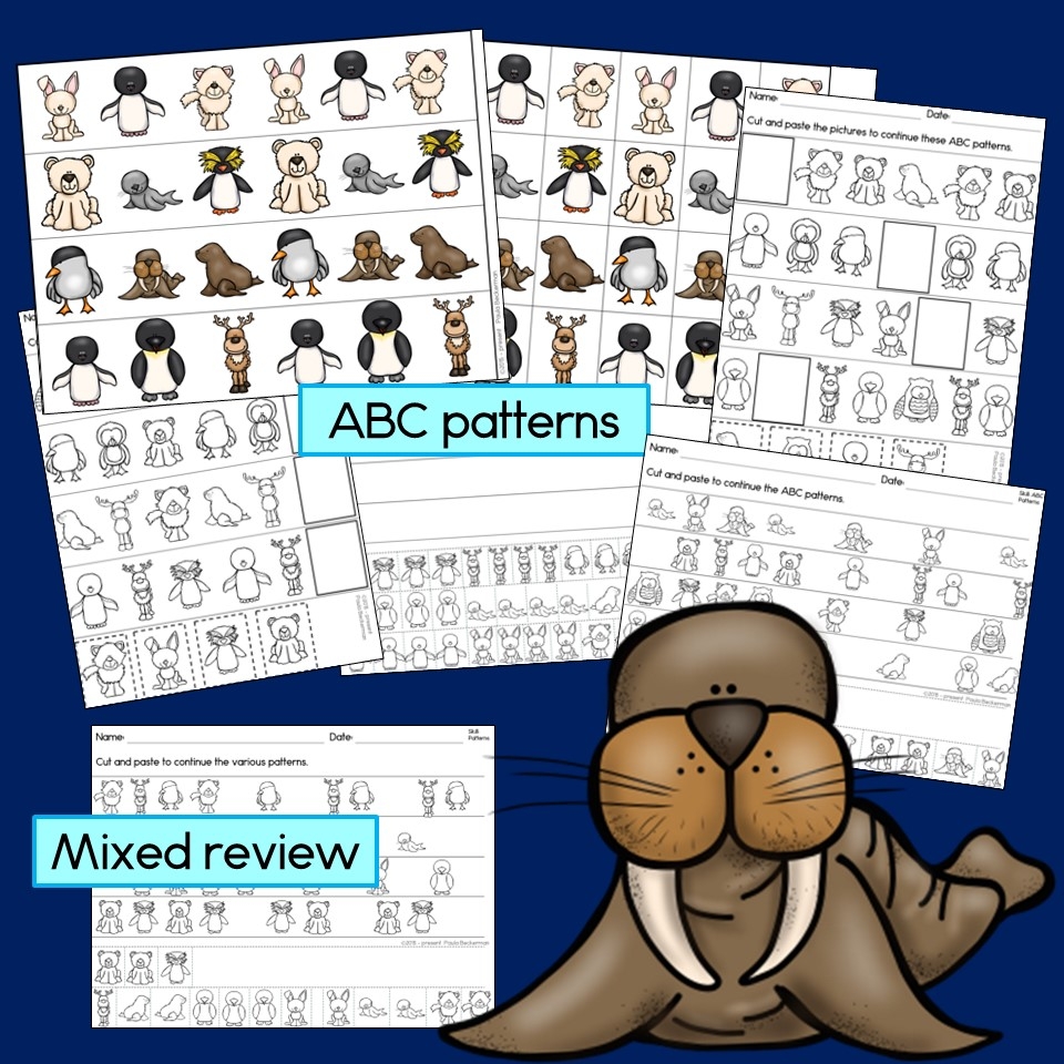 Polar Animals Patterns Math Center With AB ABC AAB And ABB 